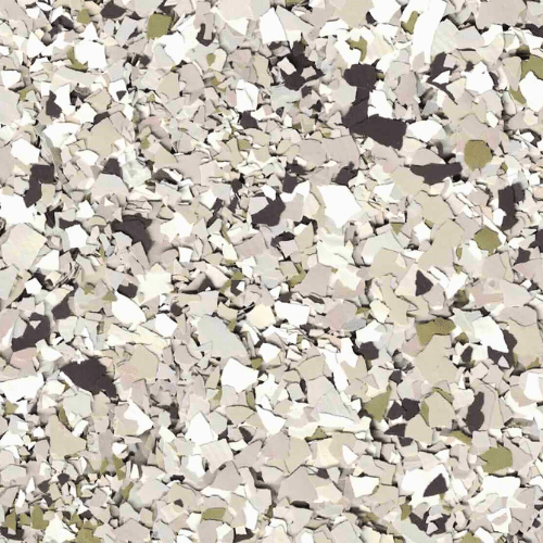 Olive Grove polyurea flake floor color