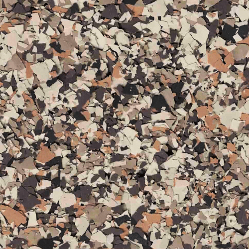 Coffee Bean polyurea flake floor color