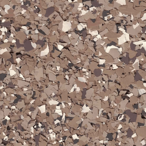 Latte polyurea flake floor color
