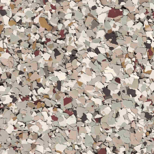 Pebble Beach polyurea flake floor color