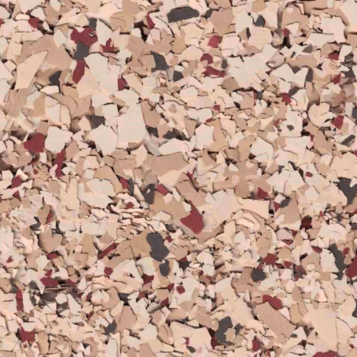 Cinnamon polyurea flake floor color
